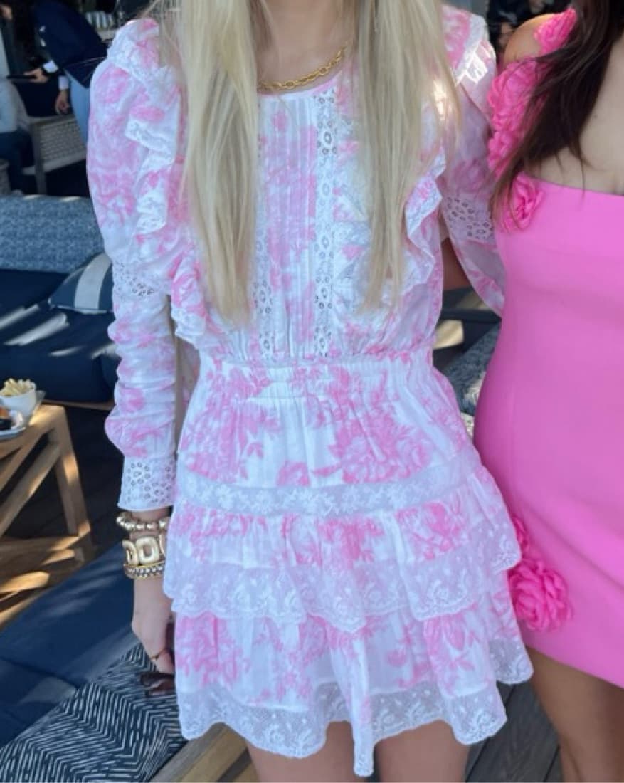 LoveShackFancy Pink Mini Dress - Image 1