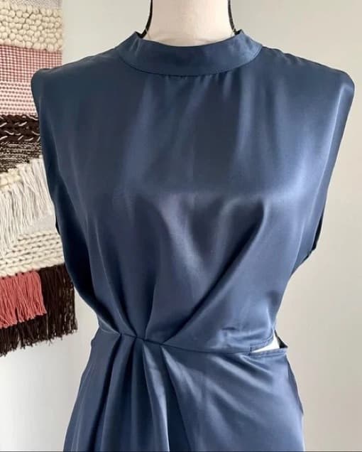 Navy Silk Midi - Image 2