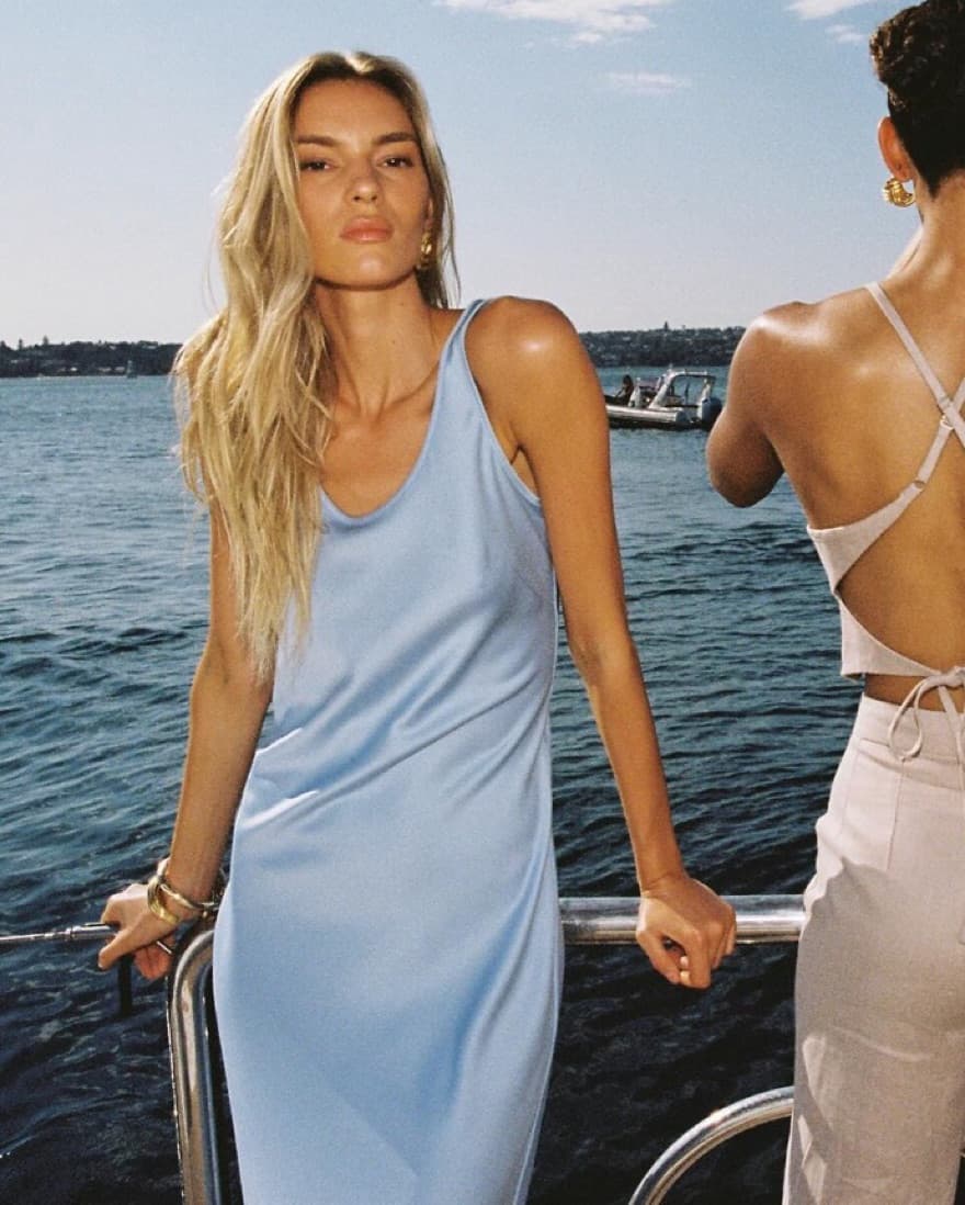Kookai Blue Slip Long Dress - Image 4