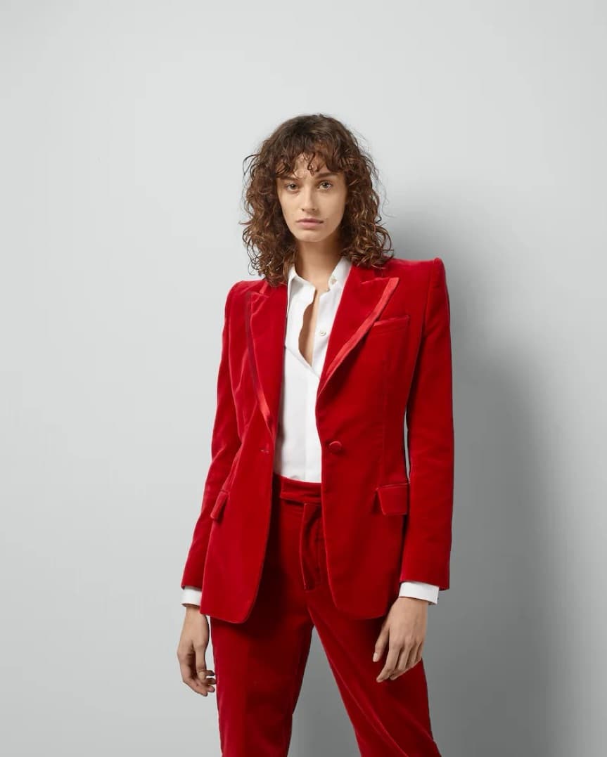 Gucci Red Velvet Blazer - Image 3