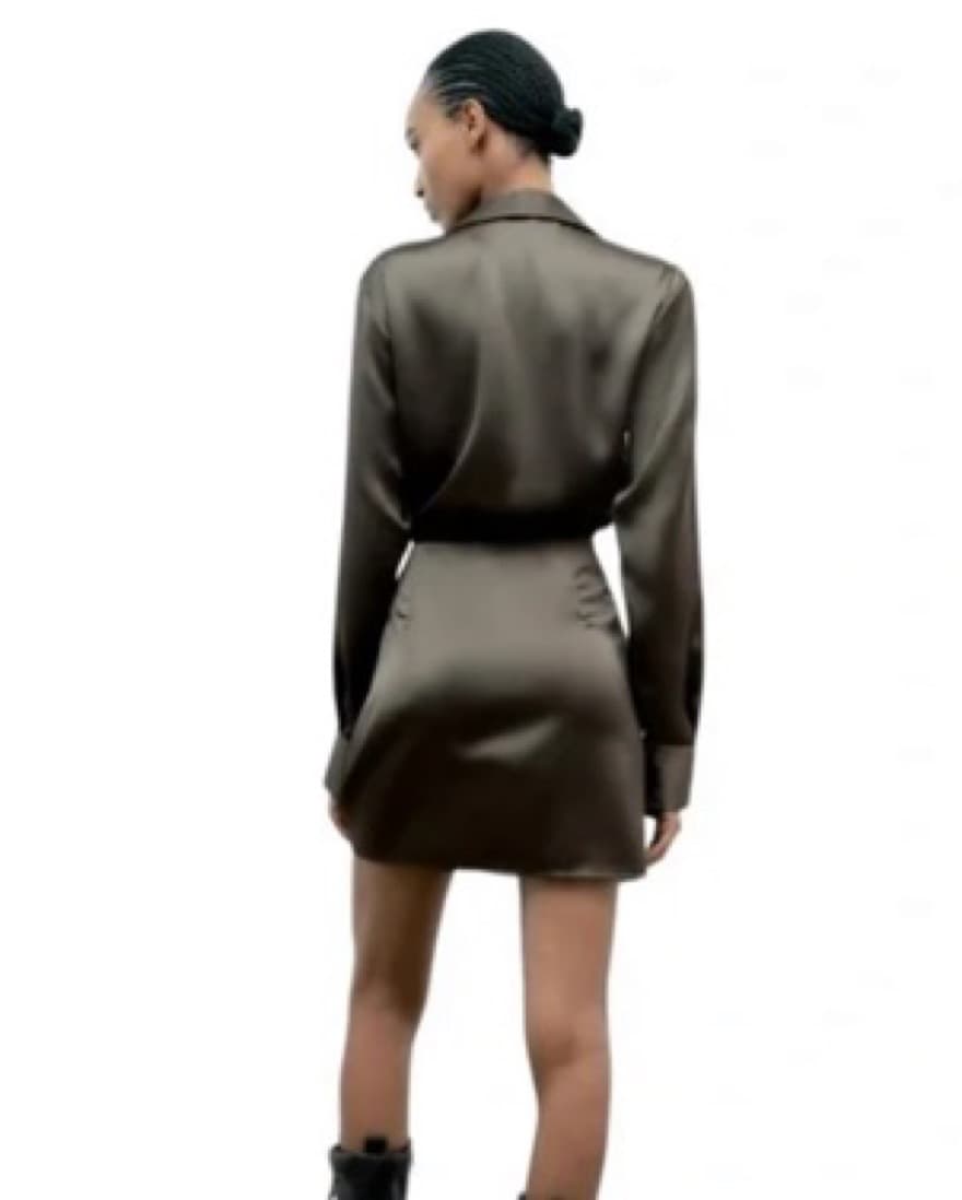 Zara Short Satin Effect Dress - Image 2