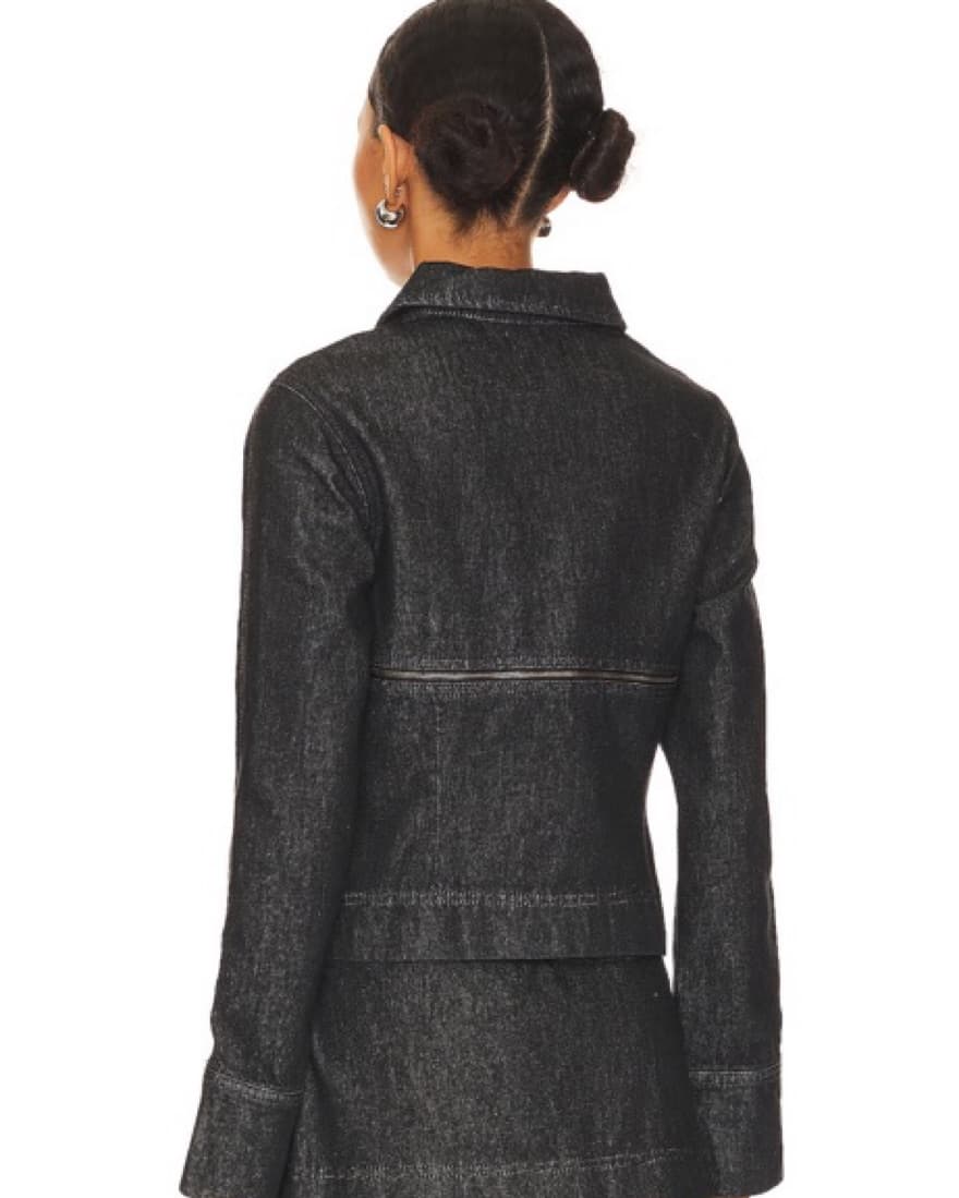 MIAOU Chic Black Denim Jacket  - Image 4