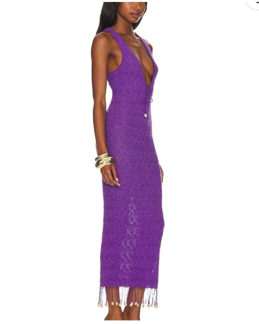 Camila Coelho Purple Shell Dress  - Image 2