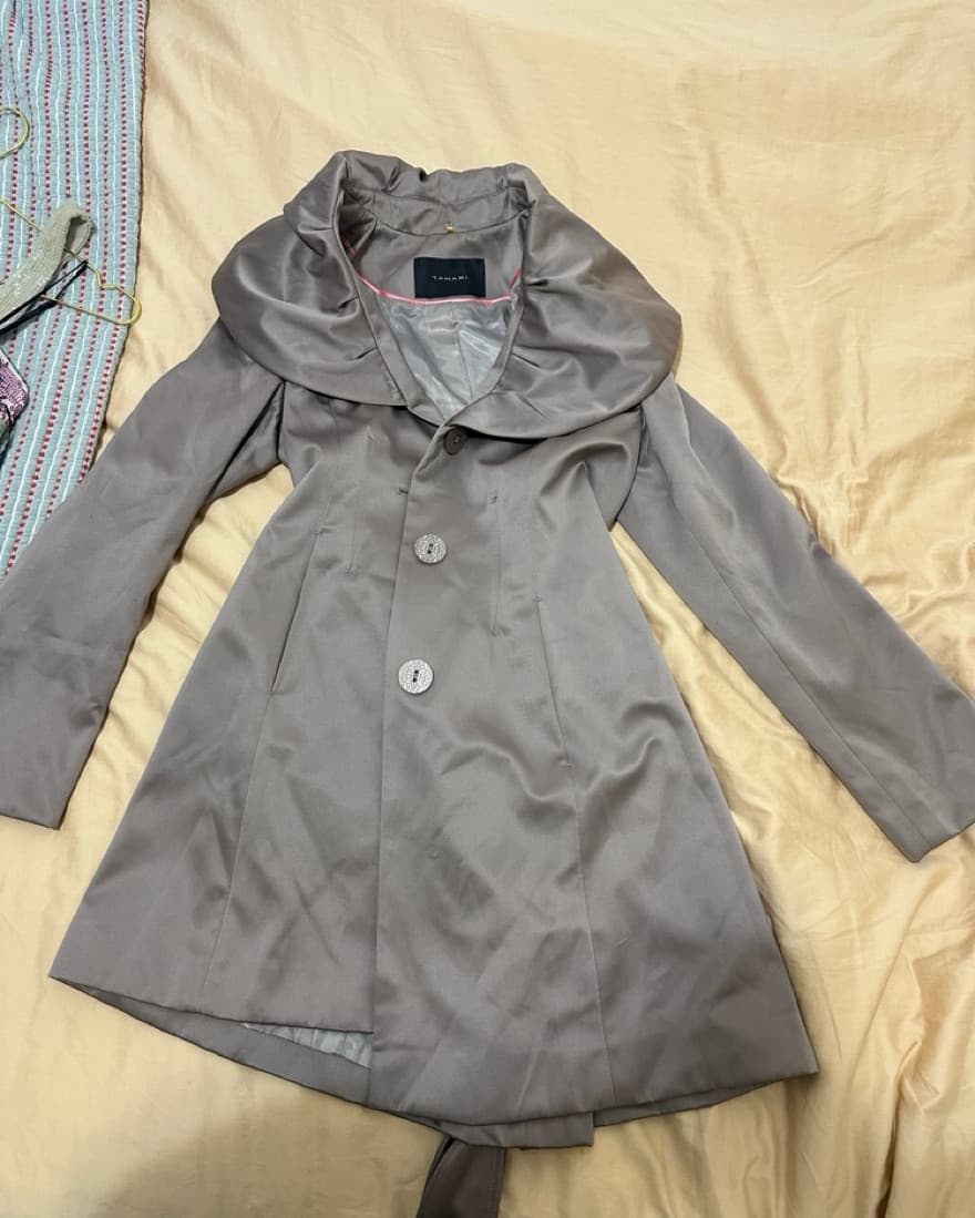 Tahari Taupe Trench Jacket - Image 2