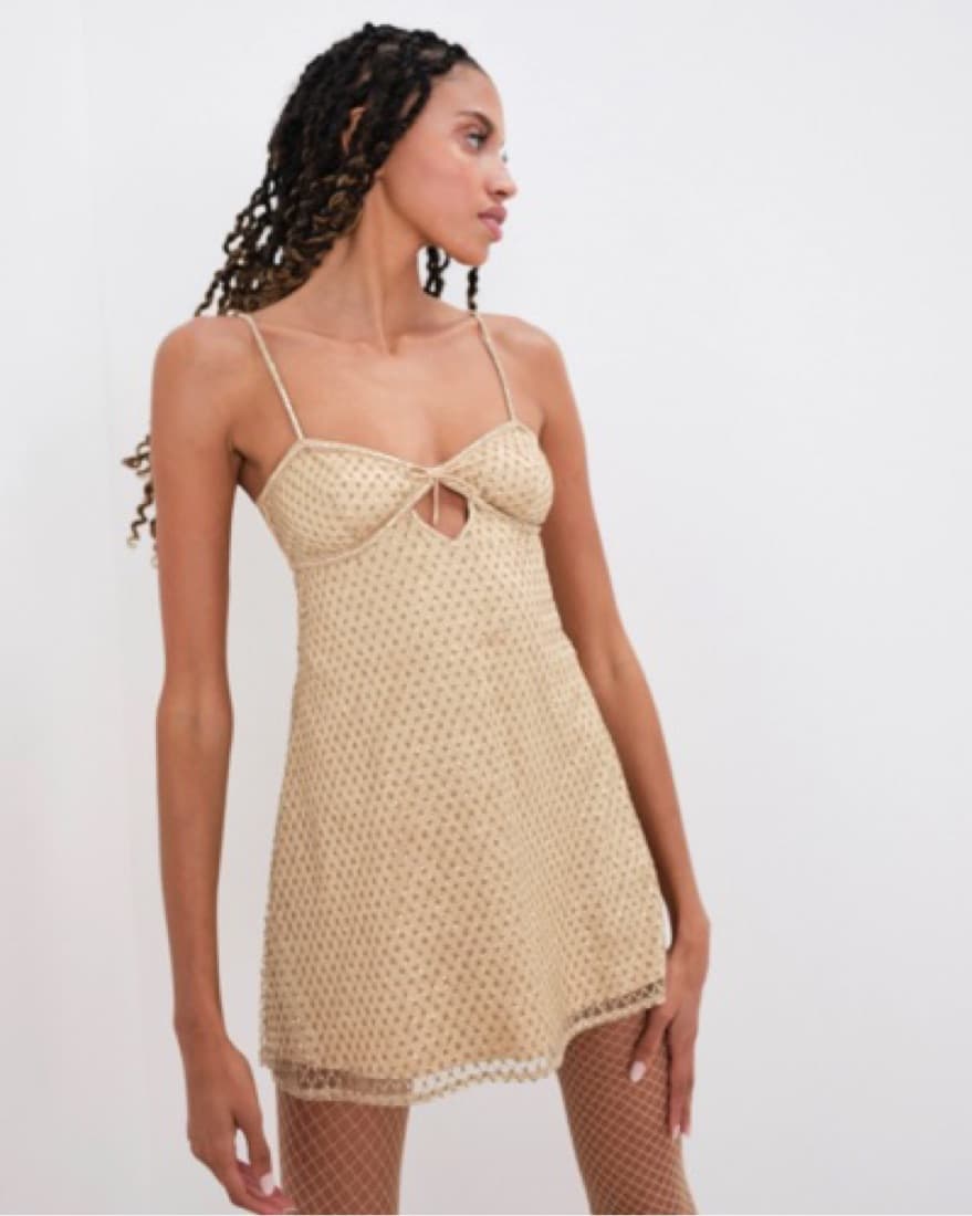 For Love And Lemons Gold Sparkly Dress - Image 1