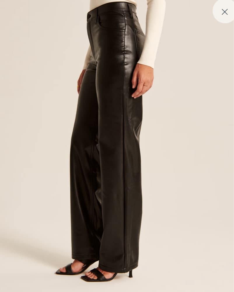 relaxed fit faux leather pants  - Image 3