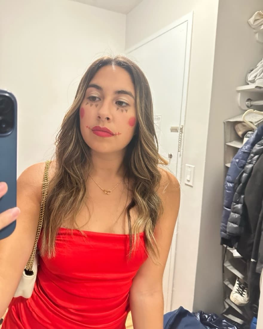 Red Strapless Mini Dress - Image 2