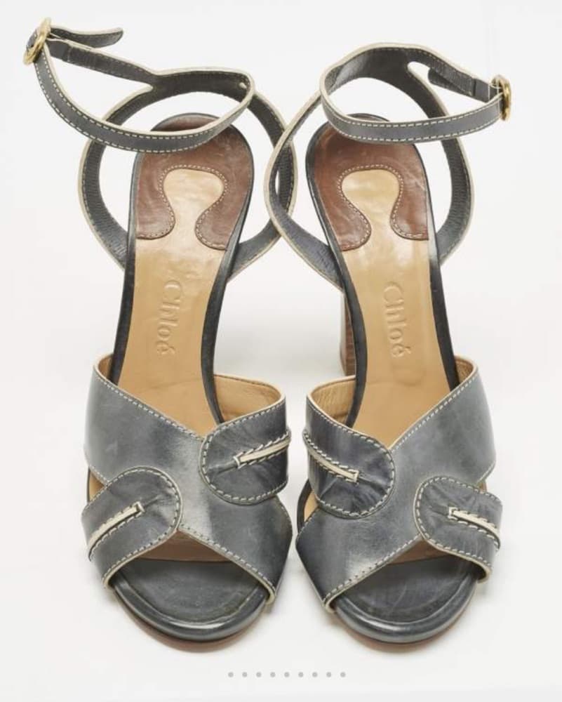 Chloé Leather Ankle Strap Sandals - Image 4