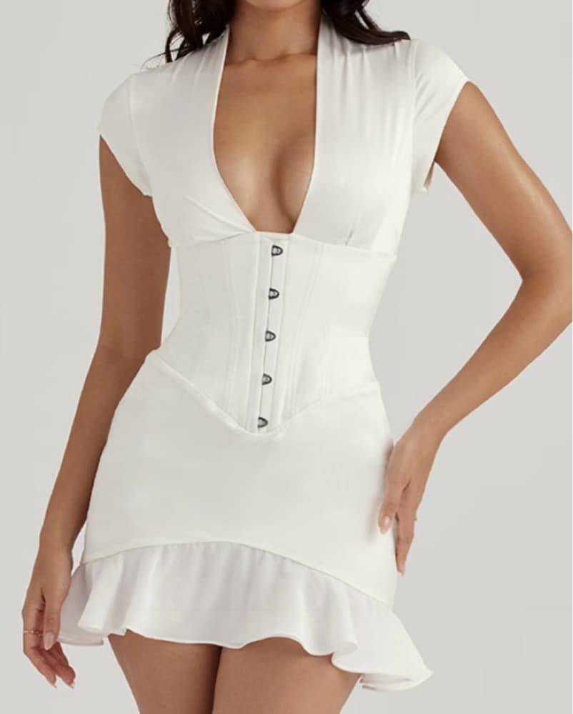 House of CB - Tianna Ivory Ruffle Corset - Image 2
