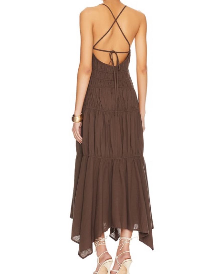 Chocolate Brown Revolve Summer Dress - Image 3