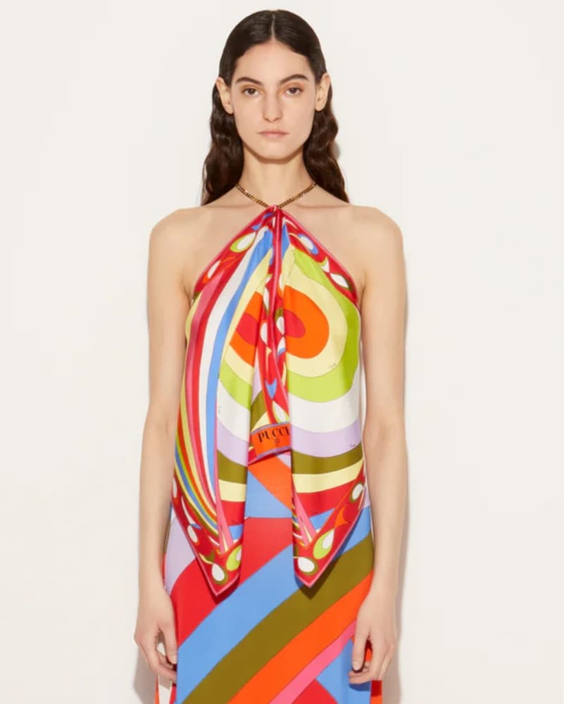 Pucci Silk Iride And Pesci Halter Top - Image 2