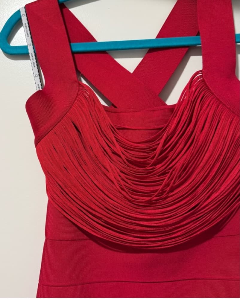 Red Herve Ledger Dress - Image 3