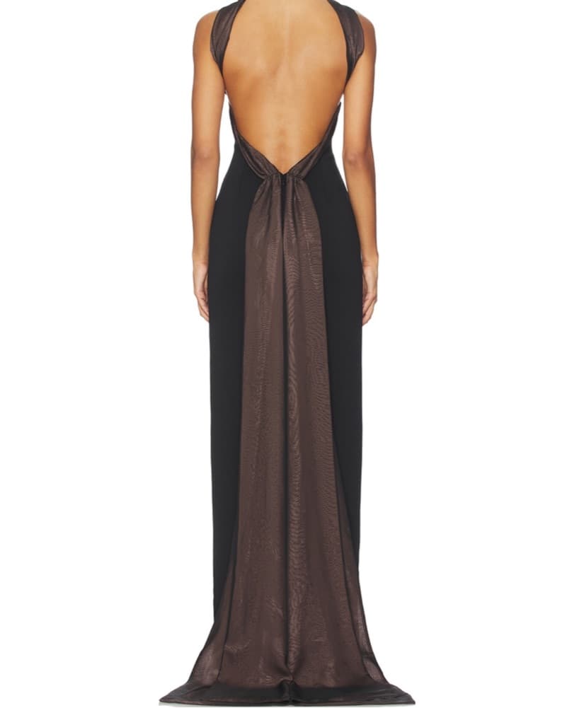 Retrofete Black gown Open Back  - Image 4