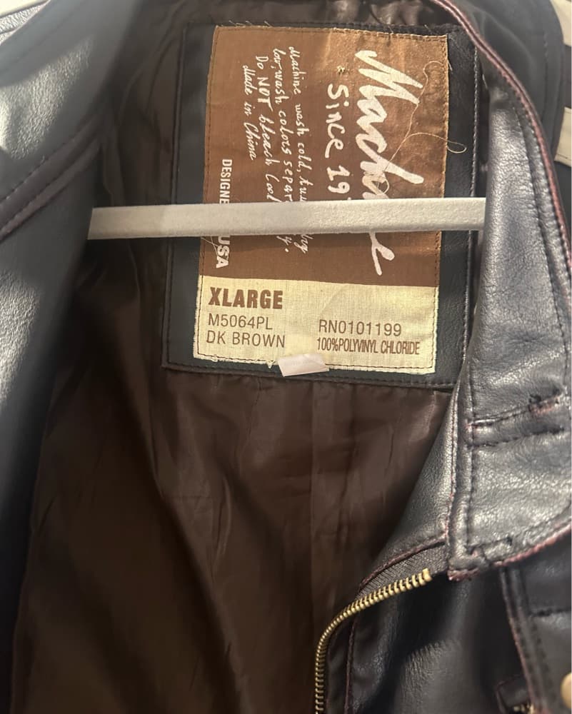 Vintage Racer Stripe Faux Leather Jacket - Image 2