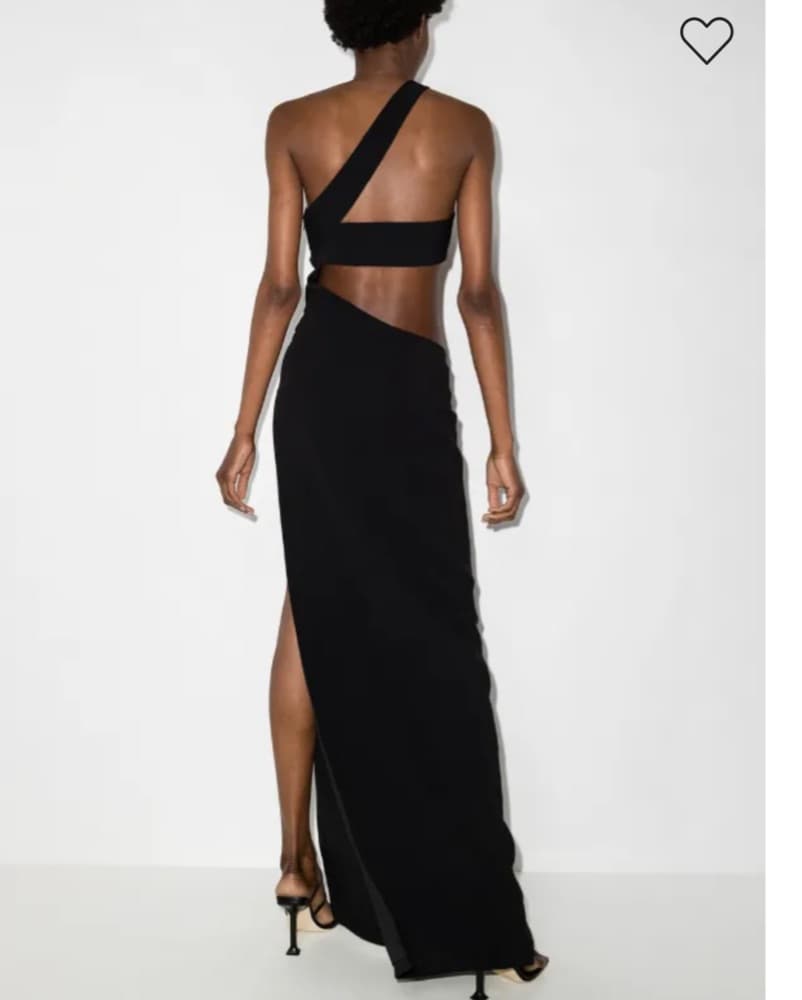 Black One-Shoulder Cutout Gown - Image 5