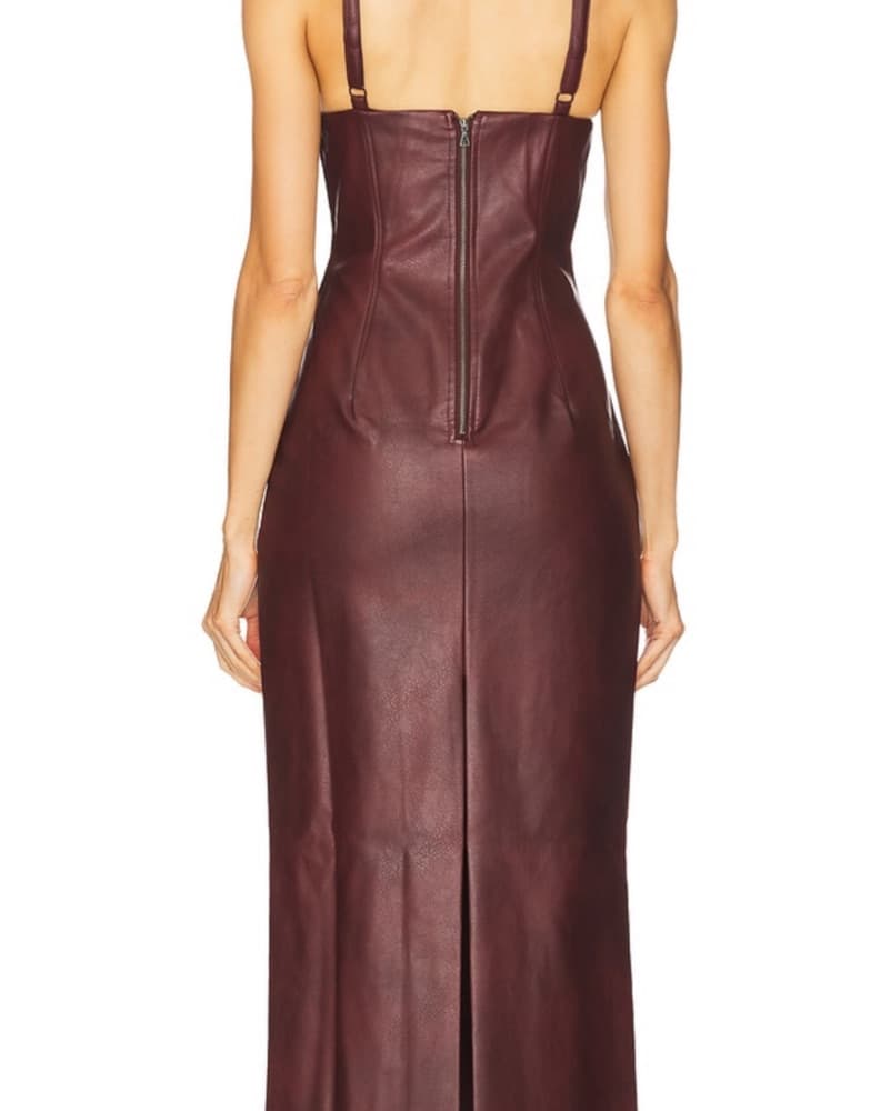 BARDOT Midi Dress In Burgundy - Image 3