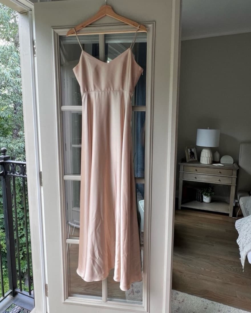 Satin Blush Bridesmaids Dress  - Image 2