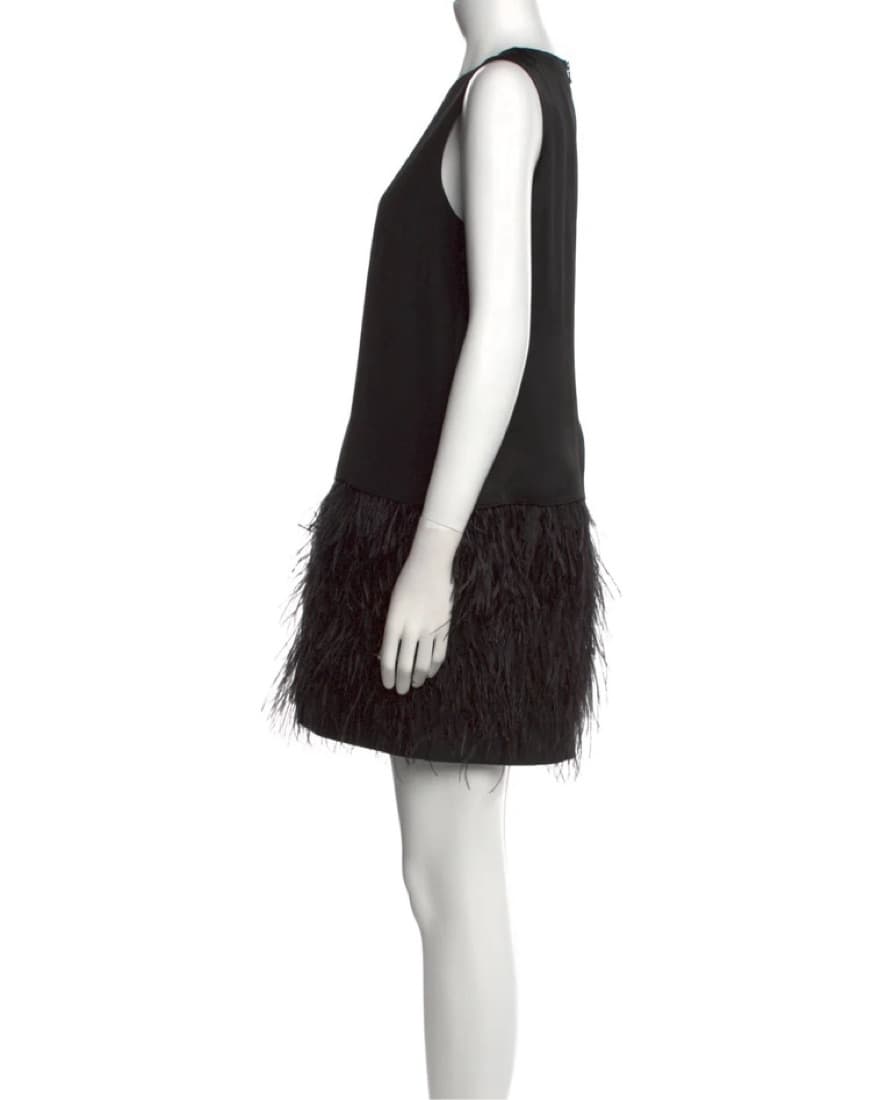 Tibi Cera Black Feather Dress - Image 3