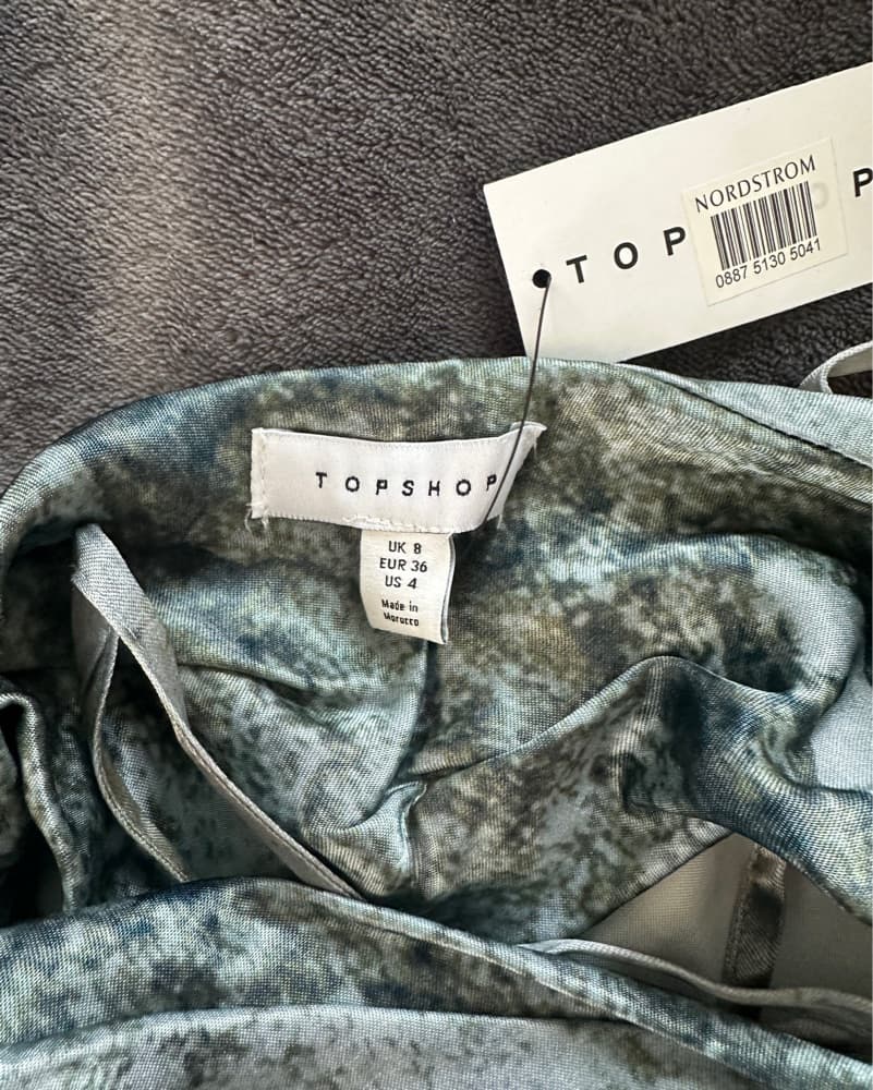 TopShop Satin Patterned Cowl Neck Dress  - Image 5