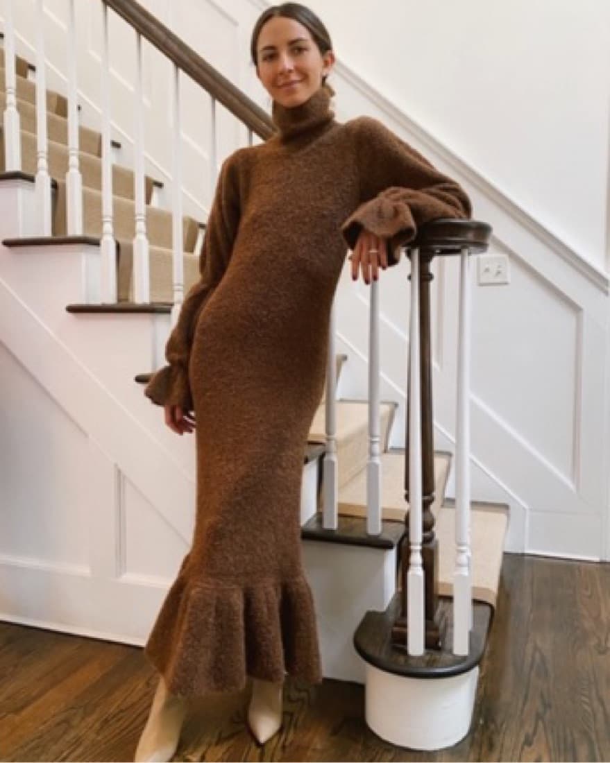 Ophelia Puff Sleeve Peplum Sweater Dress - Image 1