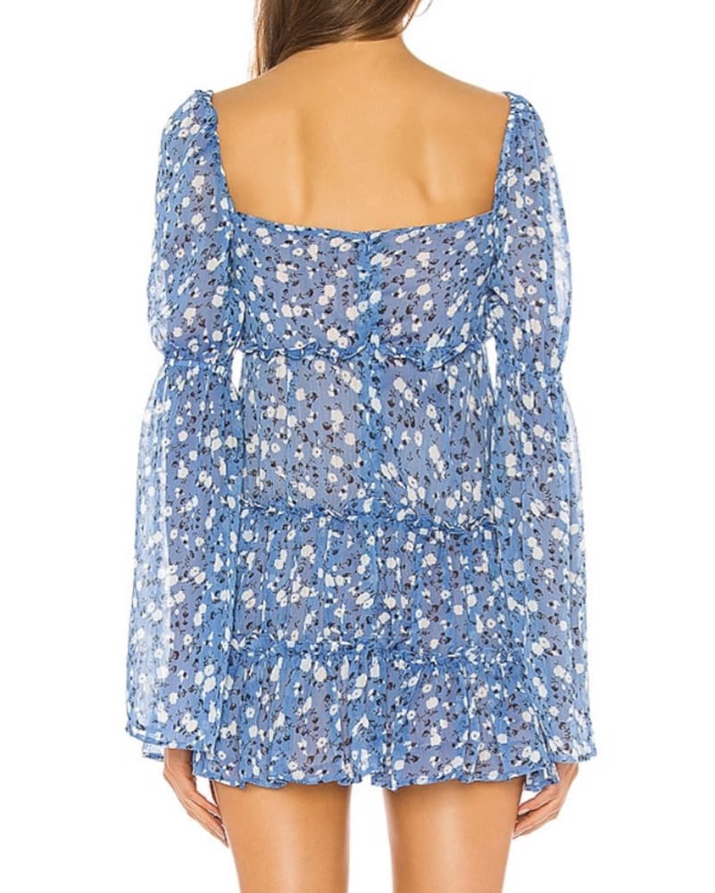 Majorelle blue Flower Off Shoulder Dress - Image 3