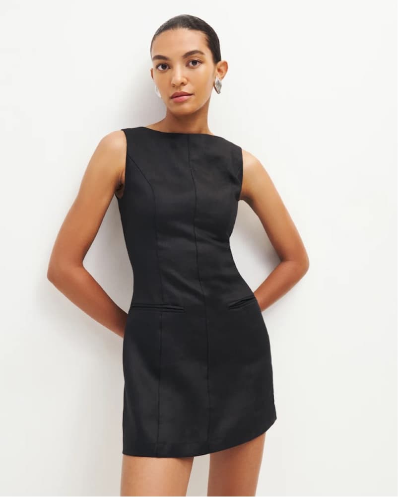 Refomration Black Citron Linen Dress - Image 2