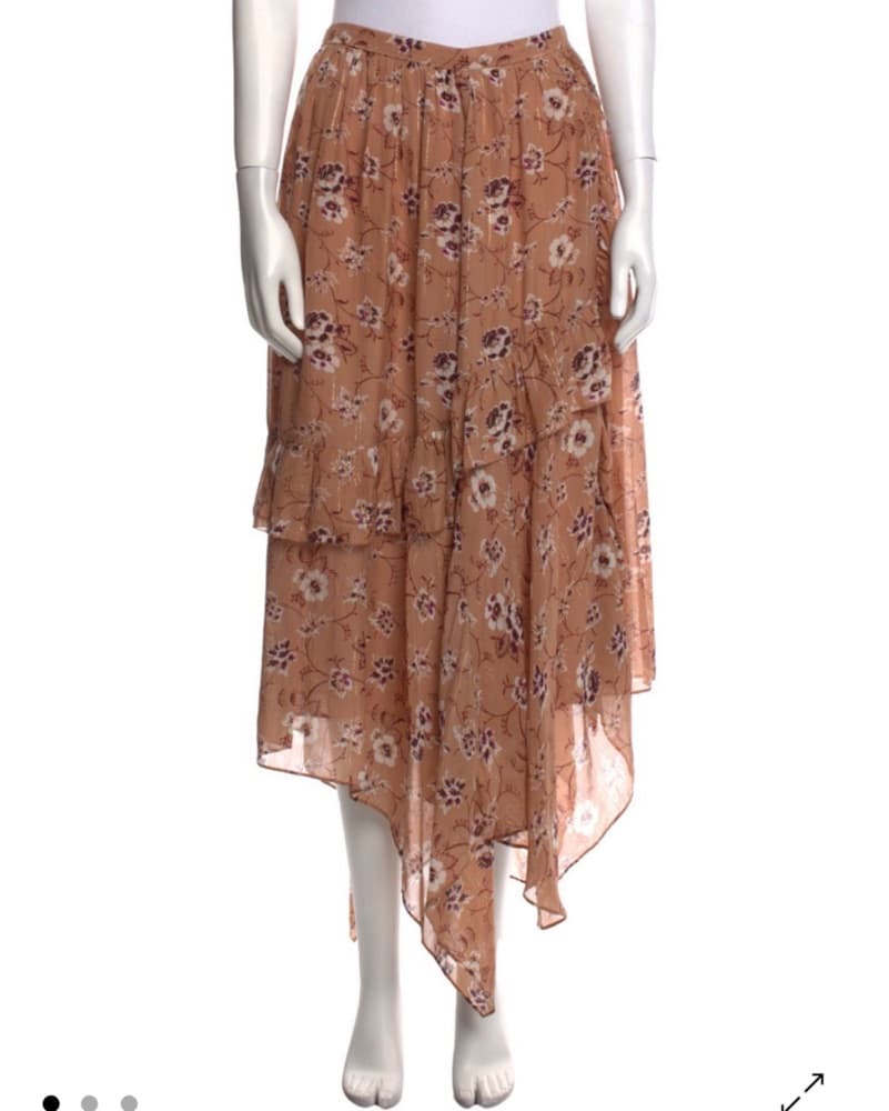 Ulla Johnson Peach Floral Maxi Skirt - Image 2