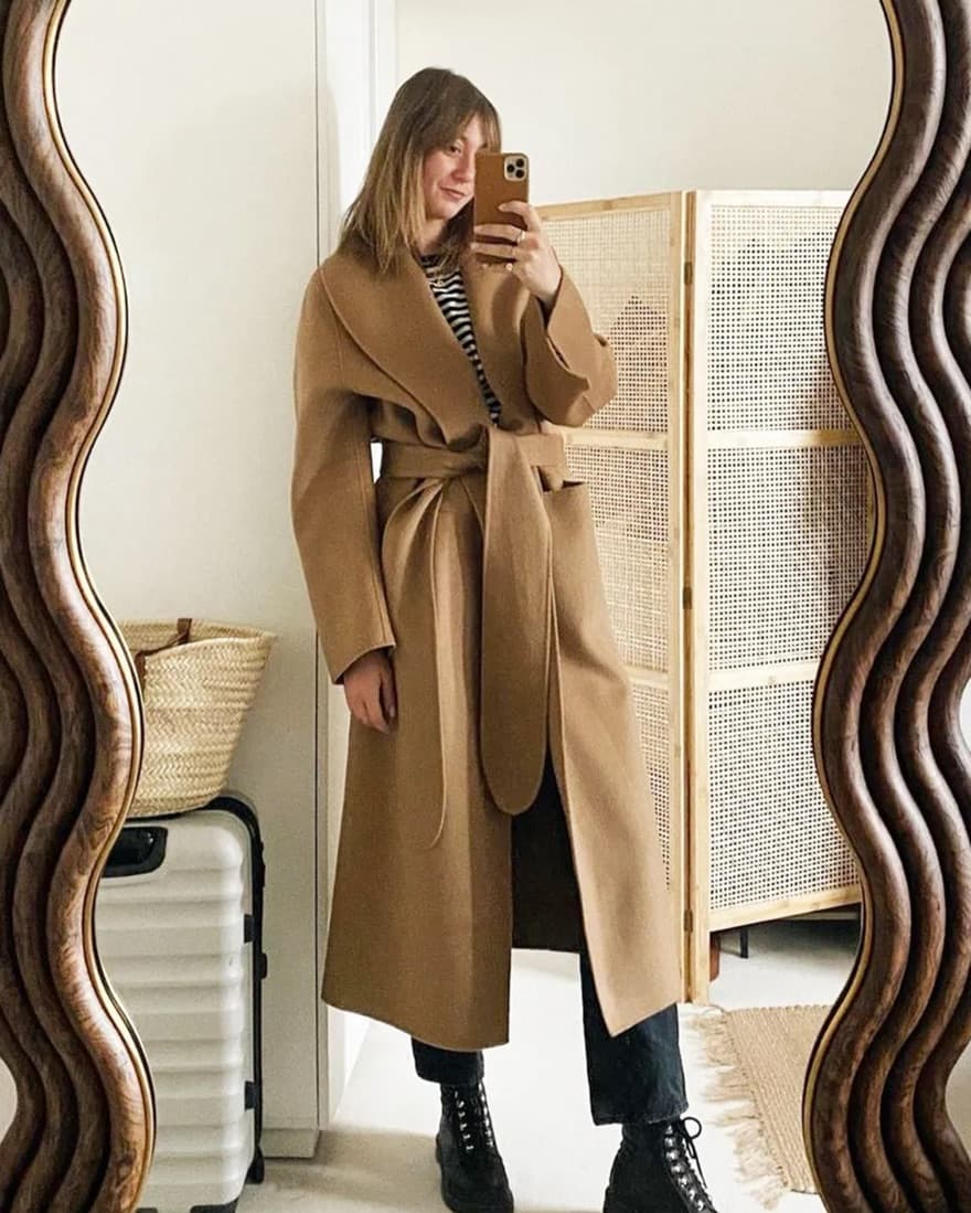 Toteme Belted Robe Camel Coat - Image 4