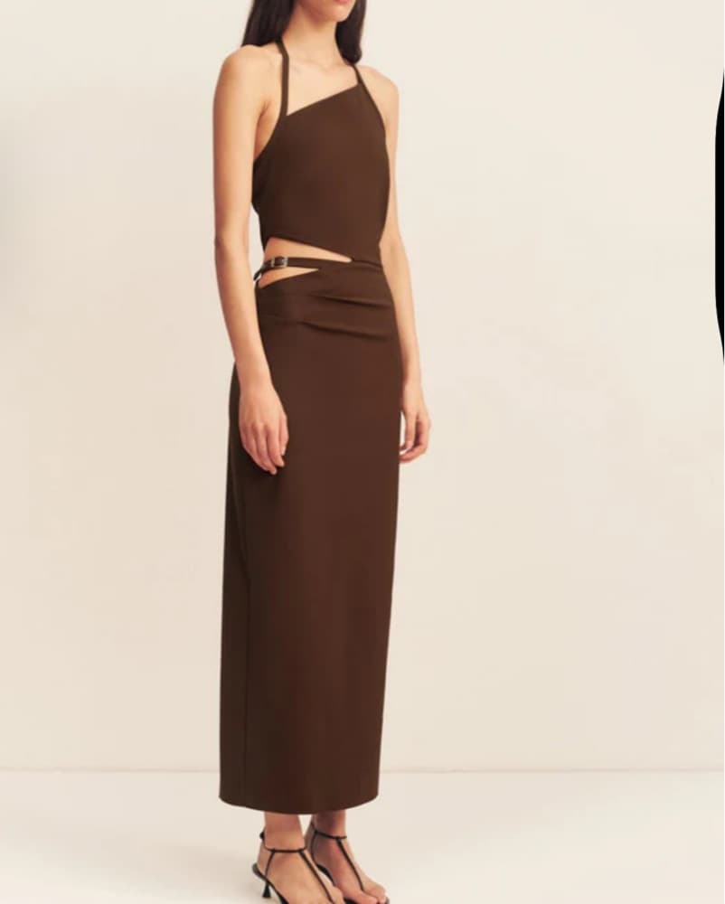 Shona Joy Brown Midi Dress 2  - Image 3