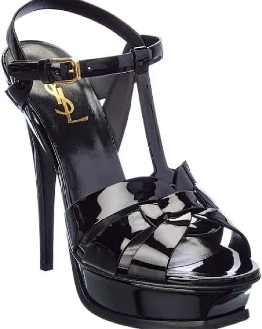 Black Patent YSL Tribute Heels - Image 1