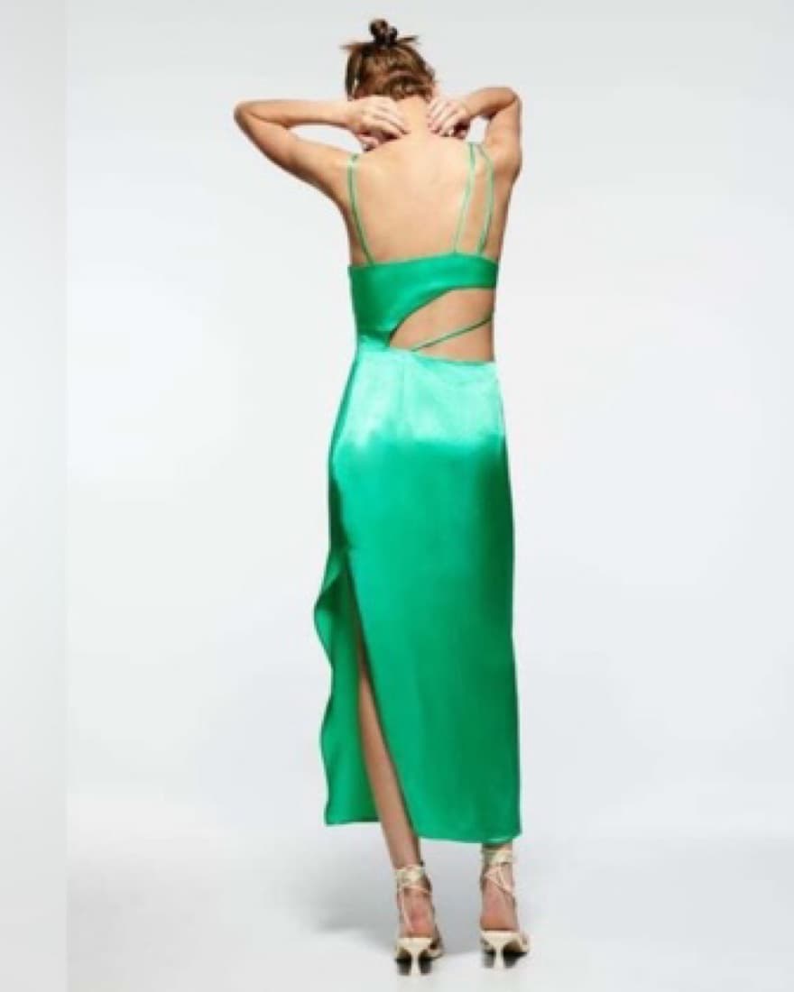 Green Asymetrical Midi/Maxi Dress - Image 2