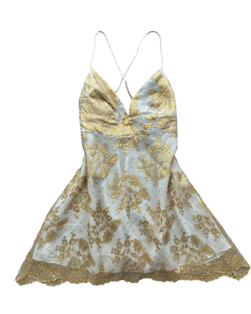 Y2K Cache Gold Formal Mini Dress - Image 5