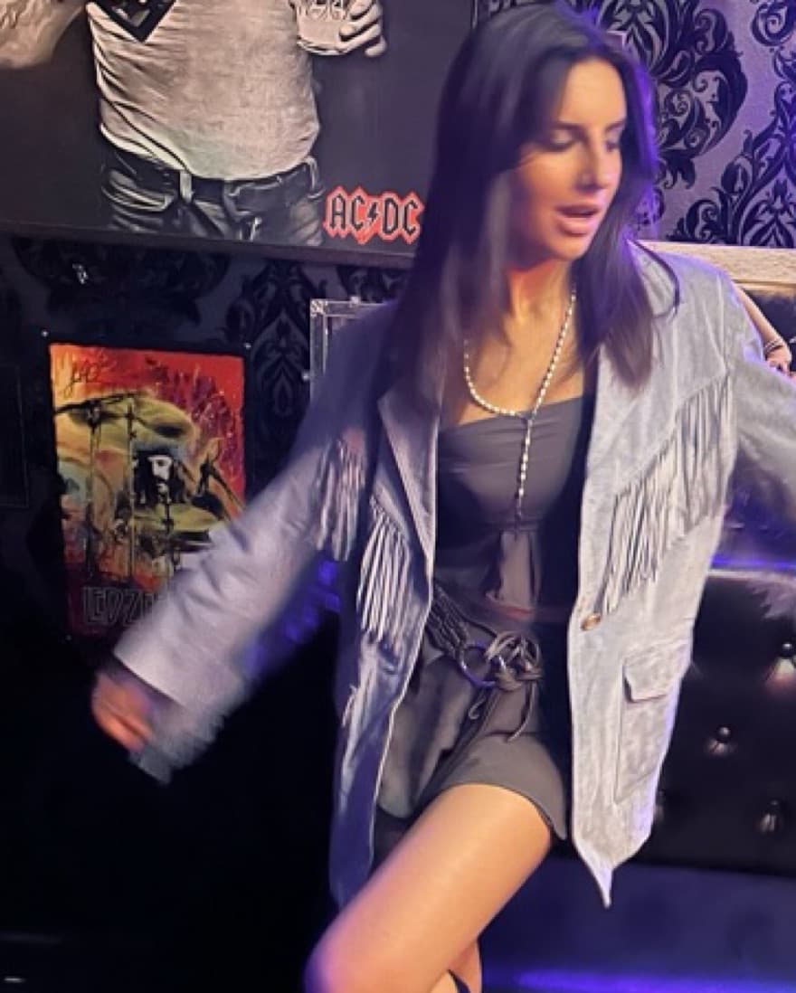 Vintage Blue Suede Fringe Jacket - Image 1