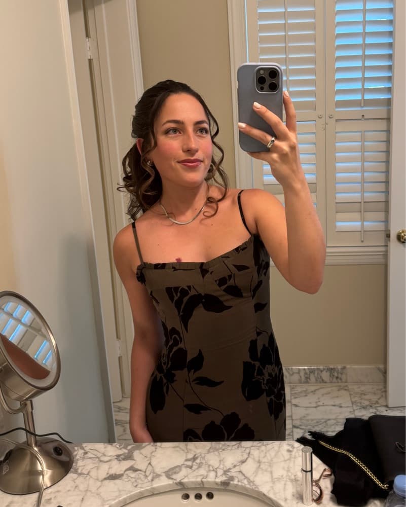 Reformation Aiko Olive Green Dress - Image 1