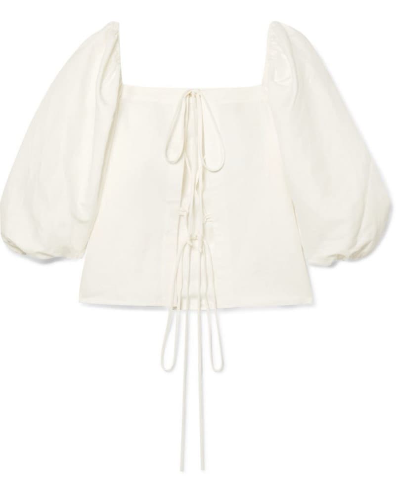 Cult Gaia Aurel tie front blouse - Image 4