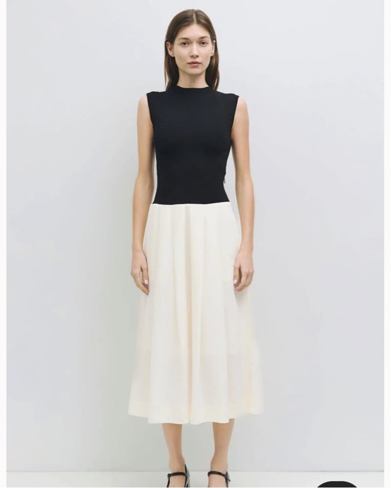 Elegant Black and Cream Dress - Image 1
