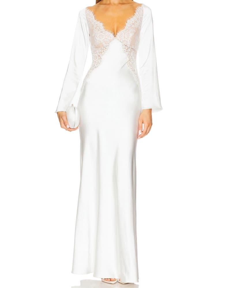Bridal Silk & Lace Gown  - Image 2