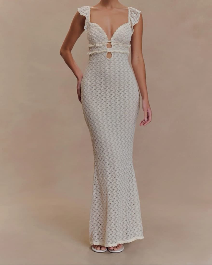 Ezra Lace Maxi Dress - Ivory - Image 1