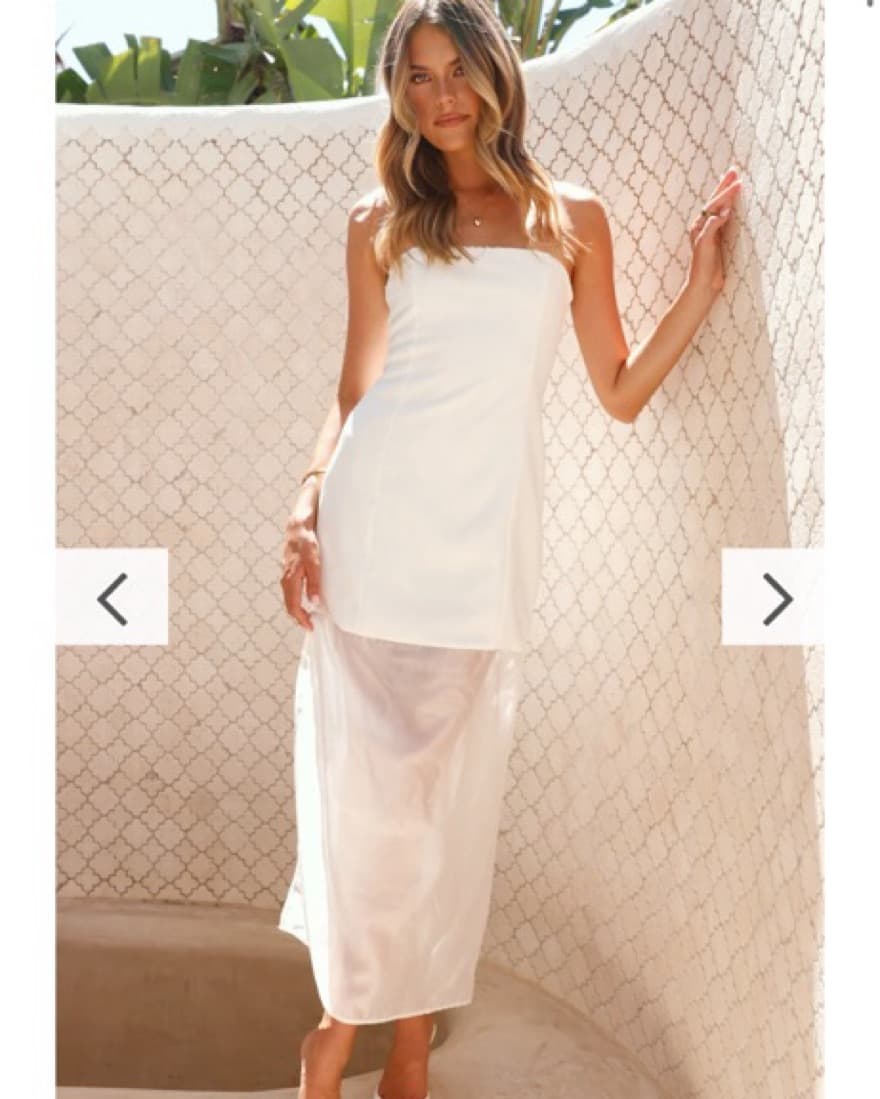 White Strapless Dress - Image 1