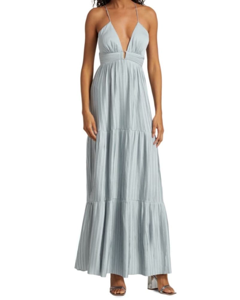 Ba&sh Pleated Satin Dress - Image 1