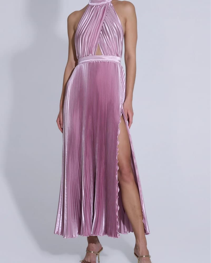 L’IDÉE Pink Renaissance Split Gown - Image 1