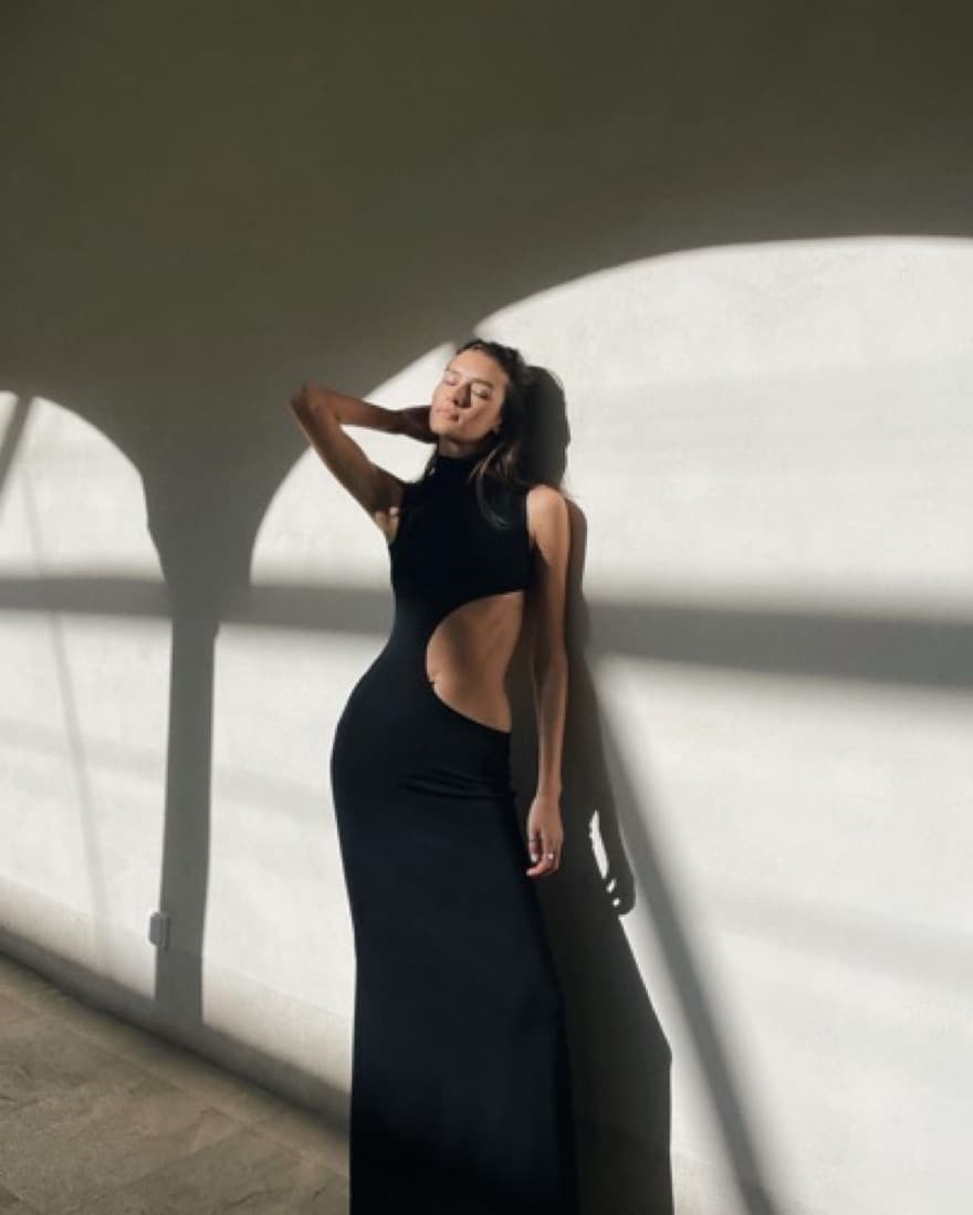 Black Cutout Maxi Dress - Image 3