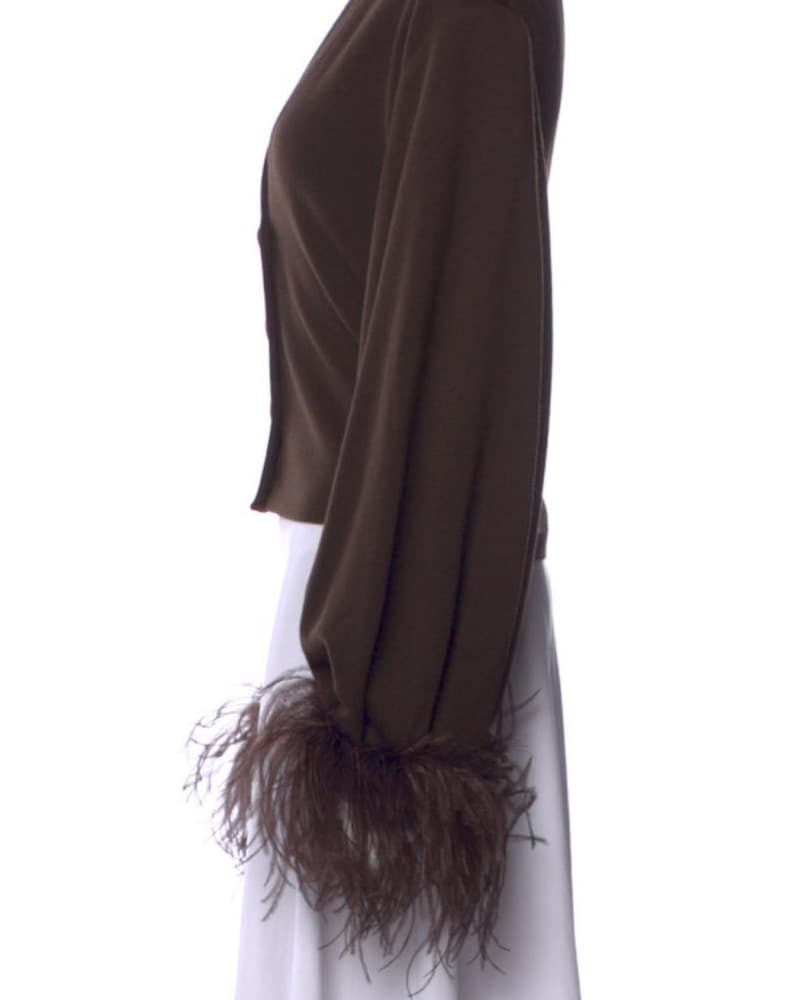 16Arlington Brown Kara Feather Cardigan - Image 2