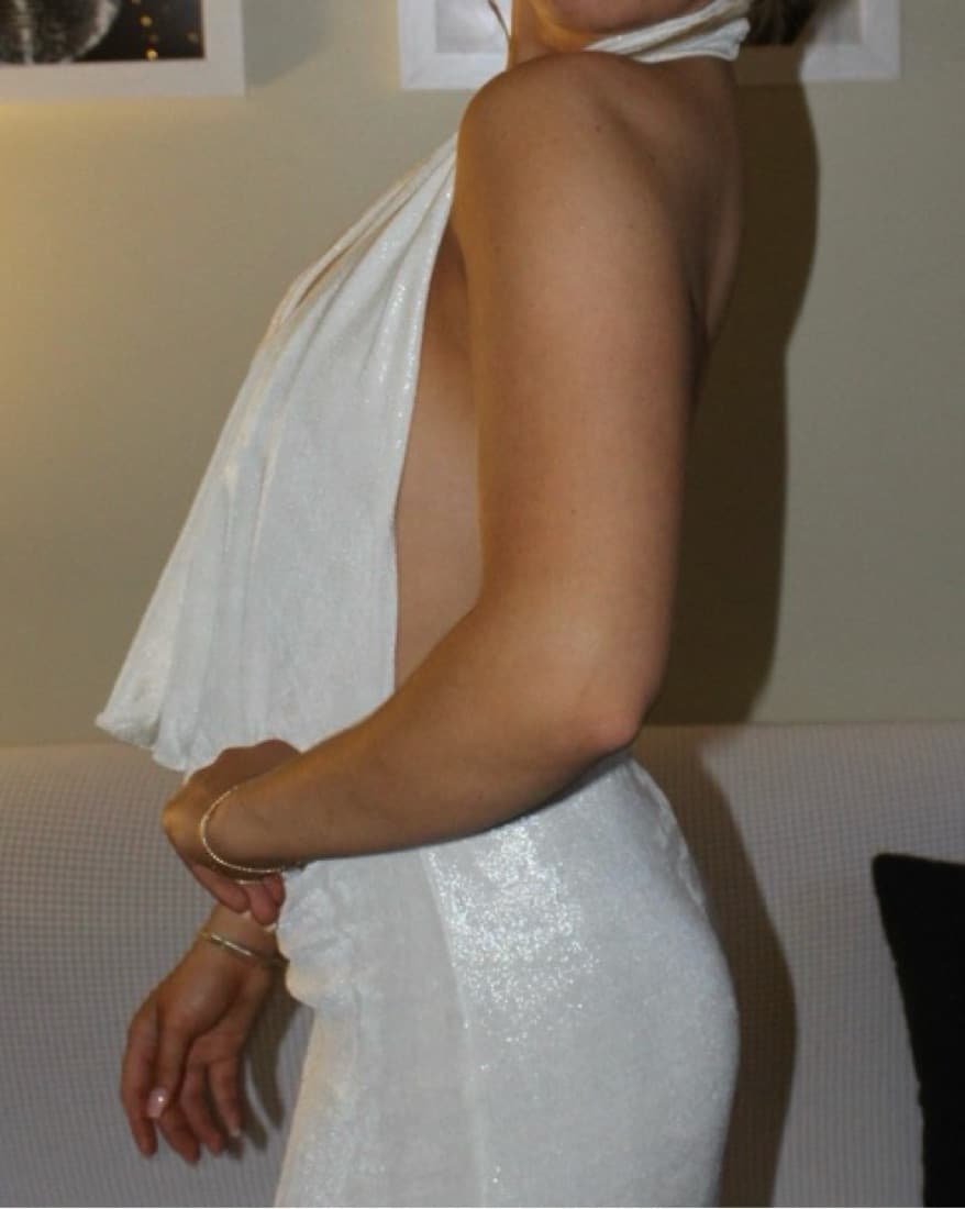 White Zara Halter Dress - Image 2