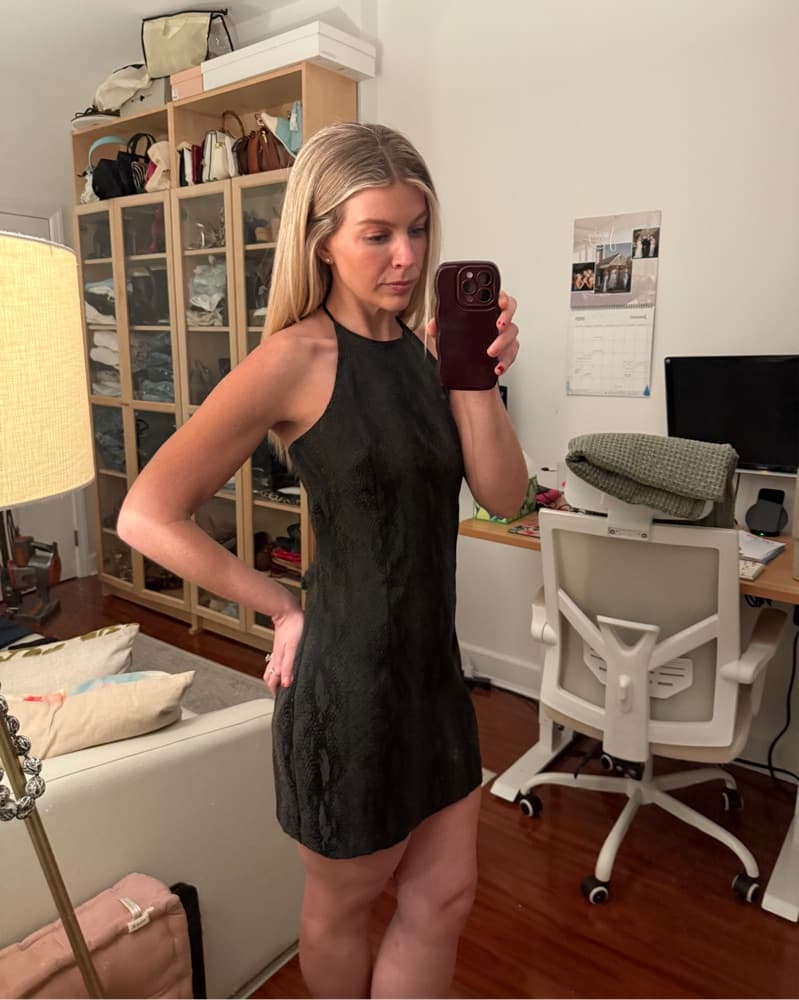 Vintage Snakeskin Print Mini Dress - Image 5