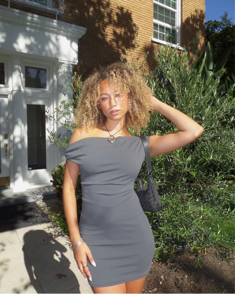 Grey Balenciaga Asymmetrical Mini Dress - Image 2