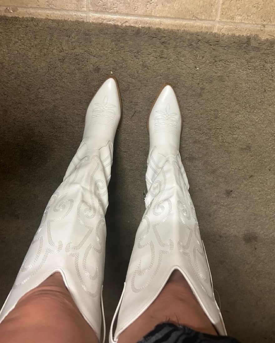 White Cowboy Boots - Image 1