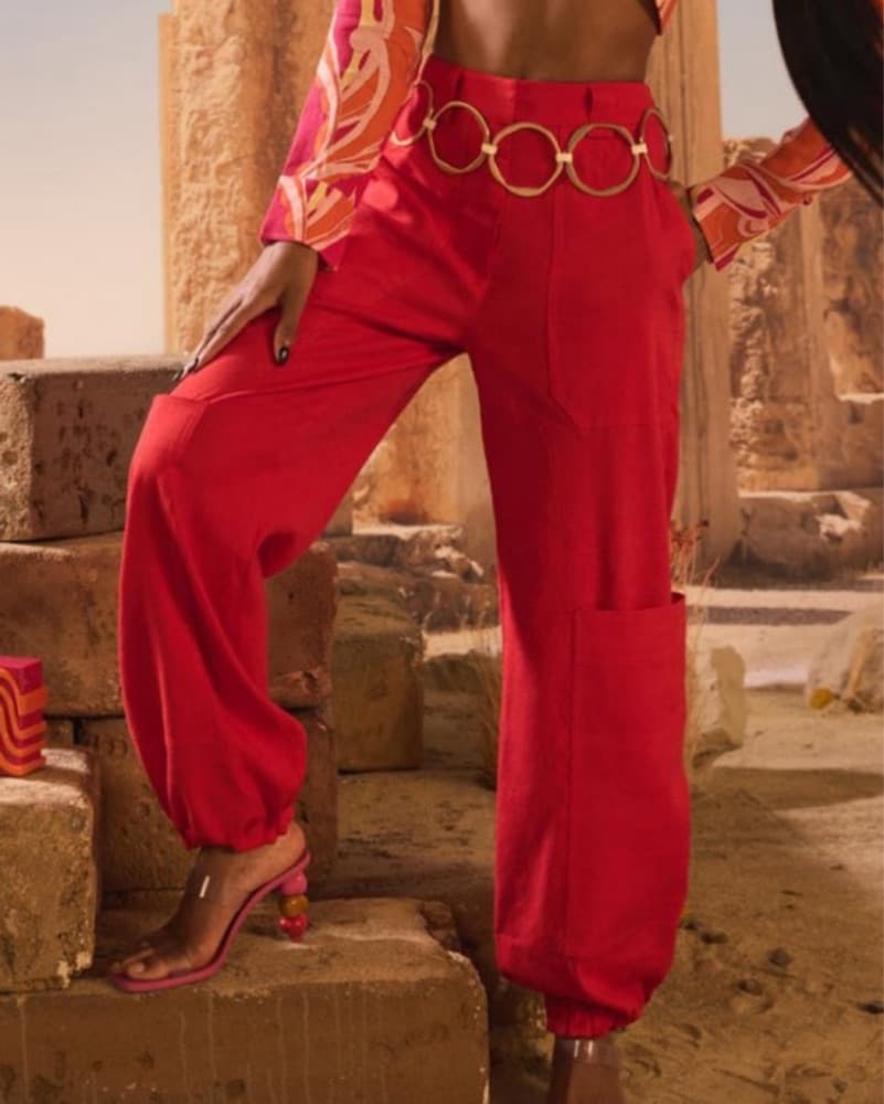 Cult Gaia Red Wynn Pant - Image 2