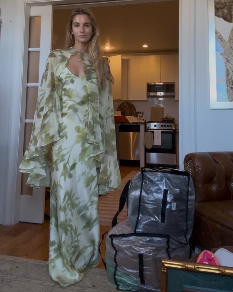 Redondo Green Cape Dress - Image 3