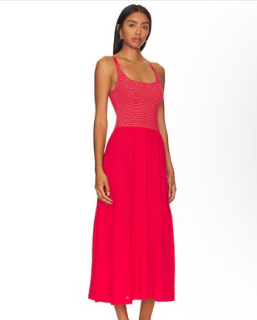 Penelope Cross Back Midi Dress in Cherry - Image 1
